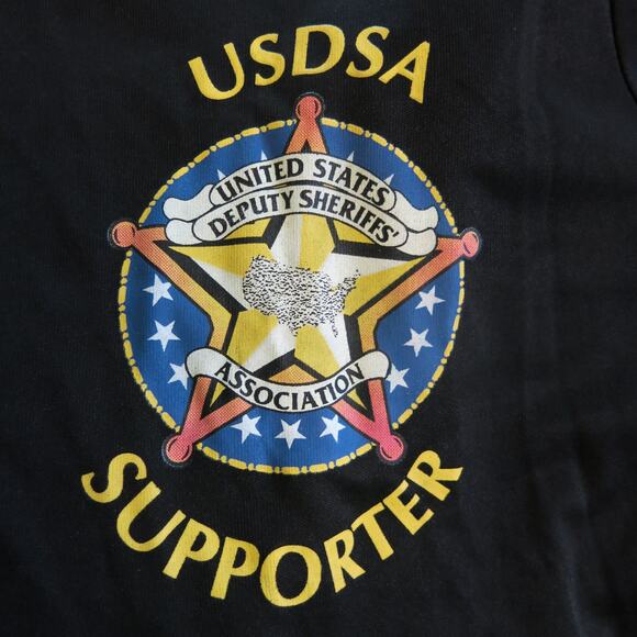 USDSA UNITED STATES DEPUTY SHERIFF ASSOCIATION T Shirt Size L Men's Logo Black - Picture 4 of 6